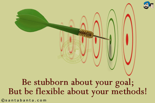 Be stubborn about your goal;<br/>
But be flexible about your methods!