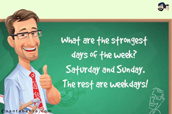 What are the strongest days of the week? Saturday and Sunday.<br/>
The rest are weekdays!