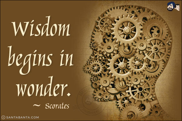 Wisdom begins in wonder.