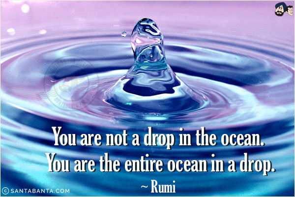 You are not a drop in the ocean. You are the entire ocean in a drop.