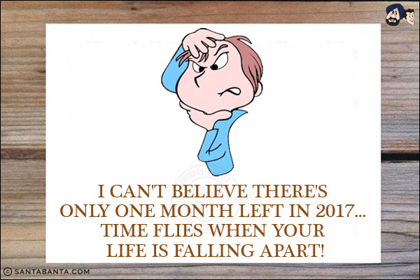 I can't believe there's only one month left in 2017... time flies when your life is falling apart!