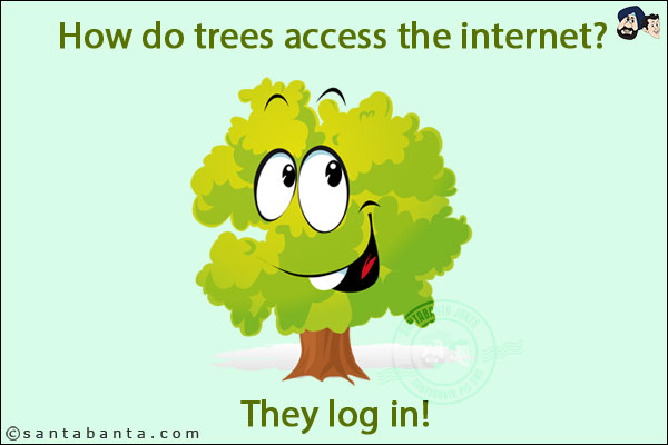 How do trees access the internet? <br/>
They log in!