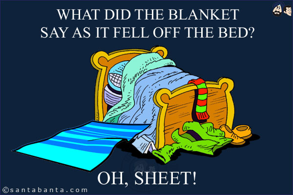 What did the blanket say as it fell off the bed?  <br/>
Oh, sheet!