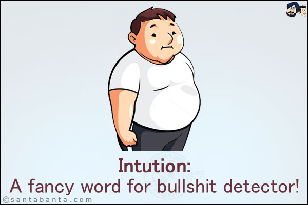 Intution:<br/>
A fancy word for bullshit detector!