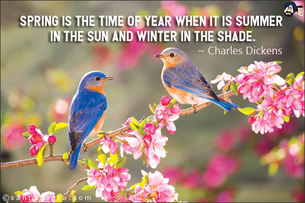 Spring is the time of year when it is summer in the sun and winter in the shade.