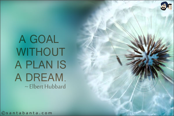 A goal without a plan is a dream.