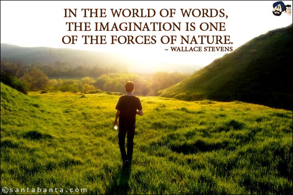 In the world of words, the imagination is one of the forces of nature.