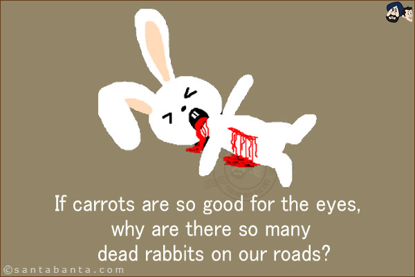 If carrots are so good for the eyes, why are there so many dead rabbits on our roads?