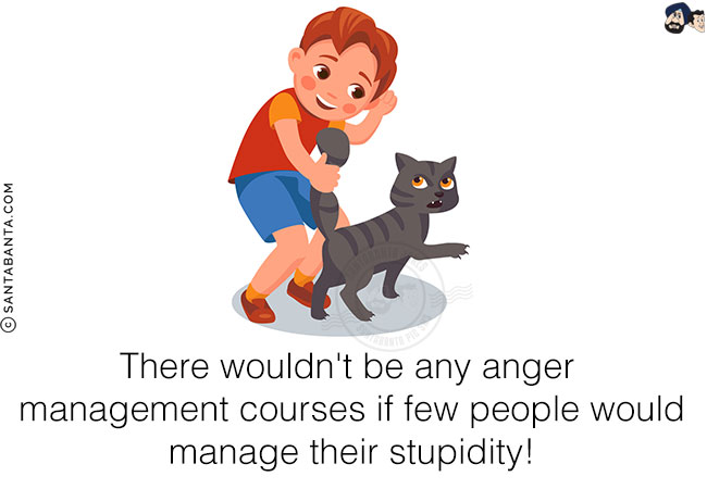 There wouldn't be any anger management courses if few people would manage their stupidity!