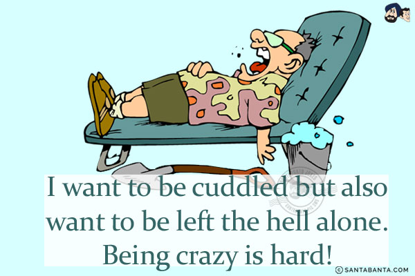 I want to be cuddled but also want to be left the hell alone. Being crazy is hard!