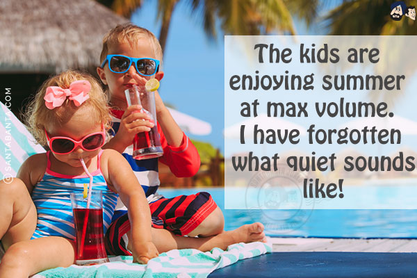 The kids are enjoying summer at max volume.<br/>
I have forgotten what quiet sounds like!