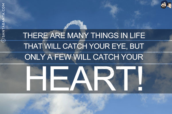 There are many things in life that will catch your eye, but only a few will catch your heart!