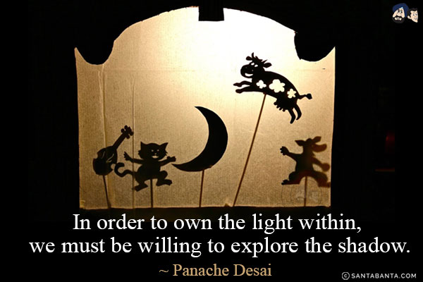 In order to own the light within, we must be willing to explore the shadow.