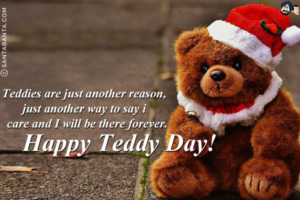 Teddies are just another reason, just another way to say I care and I will be there forever.<br/>
Happy Teddy Day!