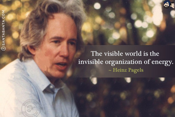 The visible world is the invisible organization of energy.