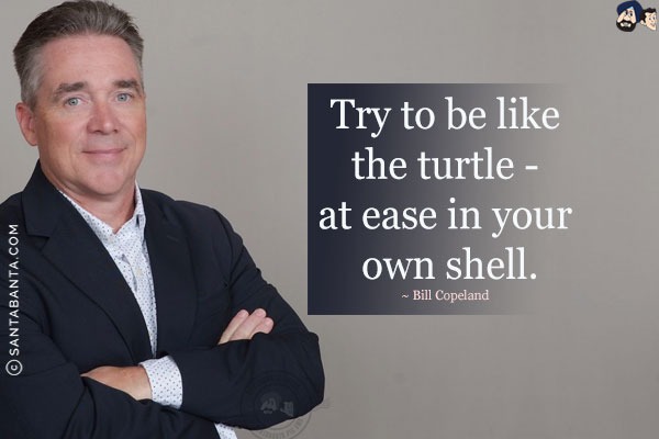 Try to be like turtle - at ease in your own shell.