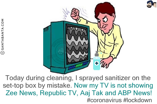 Today during cleaning, I sprayed sanitizer on the set-top box by mistake. Now my TV is not showing Zee News, Republic TV, Aaj Tak and ABP News!