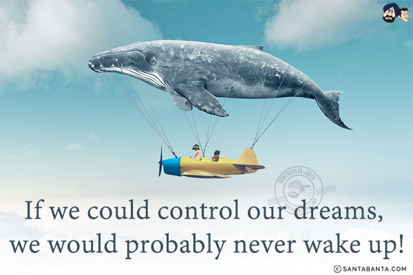 If we could control our dreams, we would probably never wake up!