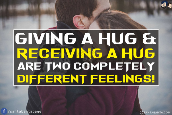 Giving a hug & receiving a hug are two completely different feelings!