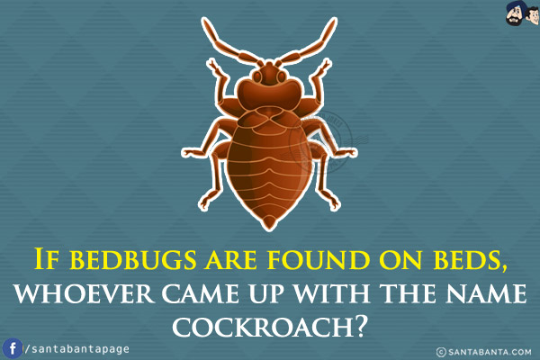 If bedbugs are found on beds, whoever came up with the name cockroach?