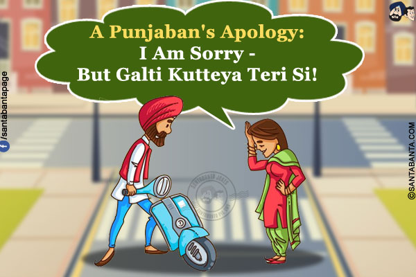 A Punjaban's Apology:<br/>
I Am Sorry - But Galti Kutteya Teri Si!