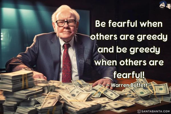 Be fearful when others are greedy and be greedy when others are fearful.