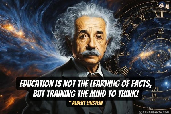 Education is not the learning of facts, but training the mind to think!