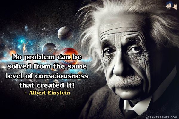 No problem can be solved from the same level of consciousness that created it.