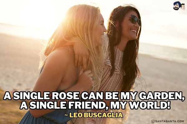 A single rose can be my garden.... a single friend, my world.