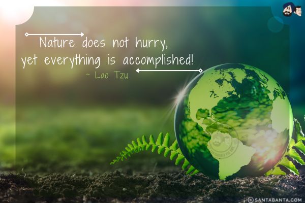 Nature does not hurry, yet everything is  accomplished.