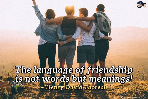 The language of friendship is not words but  meanings.