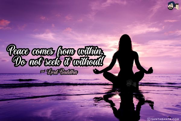 Peace comes from within. Do not seek it without.