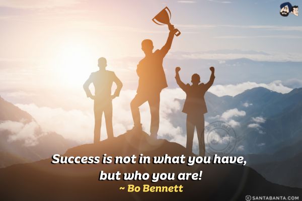 Success is not in what you have, but who you are. 