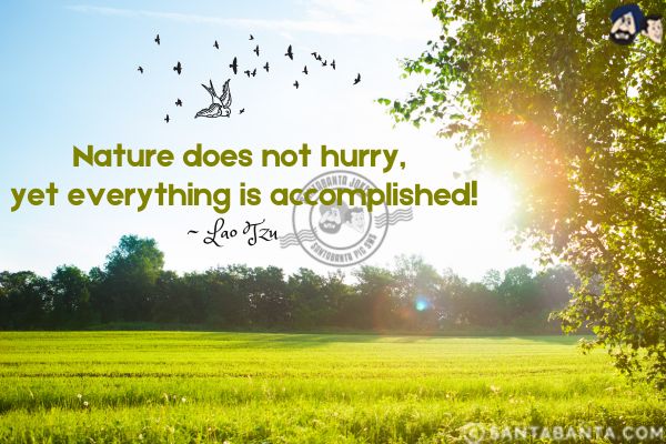 Nature does not hurry, yet  everything is accomplished.