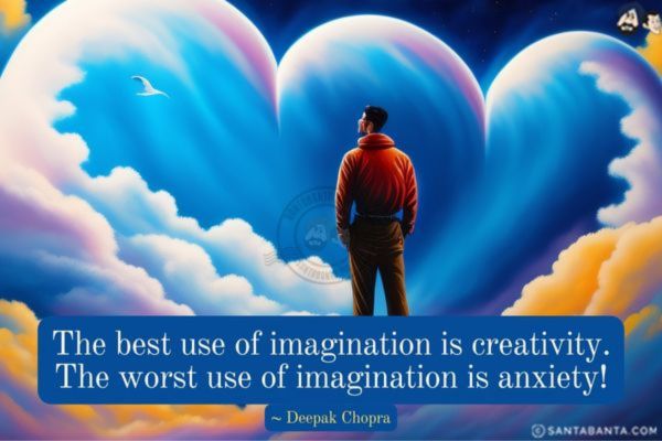 The best use of imagination is creativity. The worst use of imagination is anxiety.