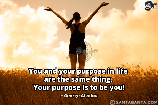 You and your purpose in life are the same thing. Your purpose is to be you.