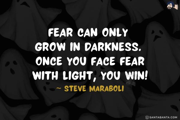 Fear can only grow in darkness. Once you face fear with light, you win.