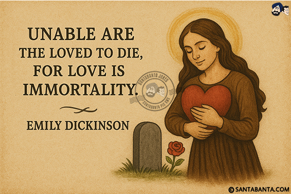 Unable are the loved to die, for love is immortality.