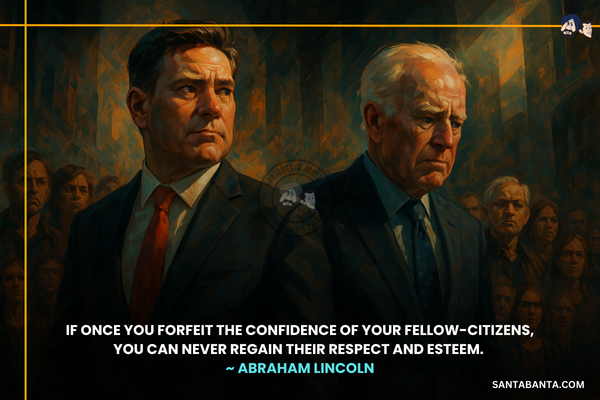 If once you forfeit the confidence of your fellow-citizens, you can never regain their respect and esteem. 