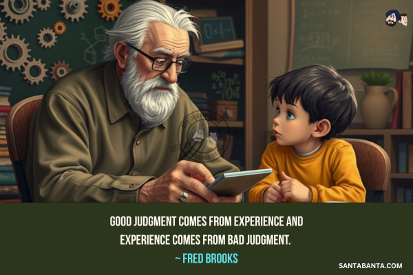 Good judgment comes from experience and experience comes from bad judgment.