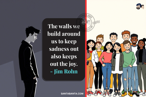 The walls we build around  us to keep sadness out also keeps out the joy.

