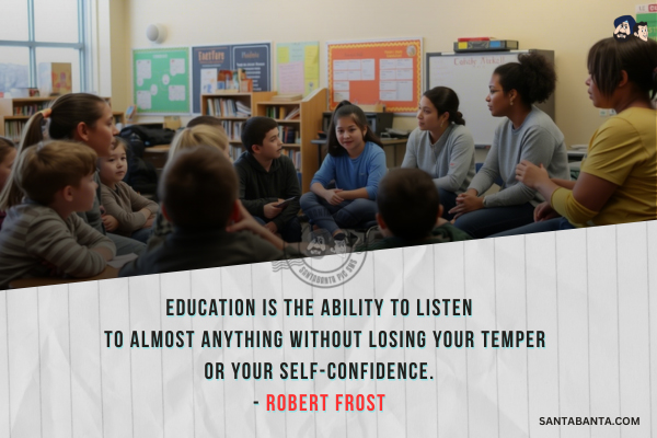 Education is the ability to  listen to almost anything without losing your temper or your  self-confidence.