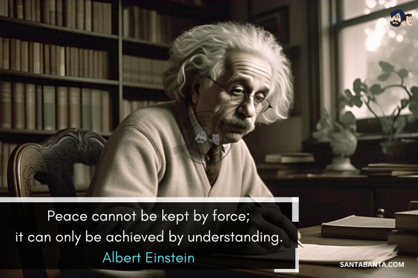 Peace cannot be kept by force; it can only be  achieved by understanding.