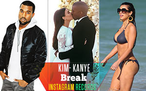 Kim- Kanye Break Instagram Records