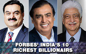 Forbes India's 10 richest billionaires!