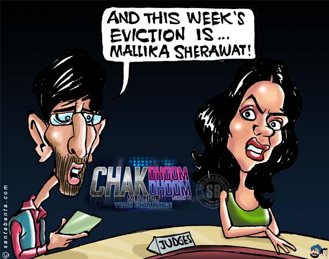 Mallika thrown out of Chak Dhoom Dhoom