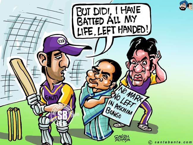 Can Gautam Gambhir bat right-handed?