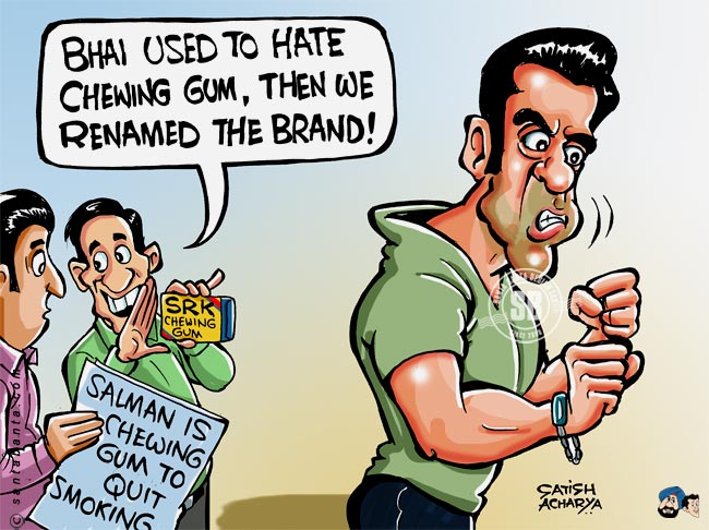 Why is Salman Khan chewing gum?