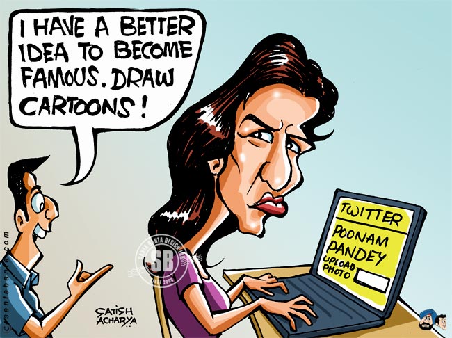 Poonam Pandey to draw cartoons?