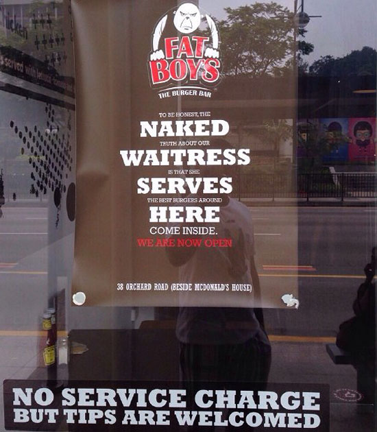 Naked Waitress Serves Here!